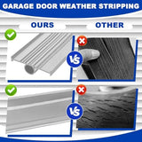 DGSL Garage Door Seals Bottom Rubber，Weather Stripping Sealing Strip Replacement,Universal Weatherproof Threshold Buffering (Grey, 16 Ft)