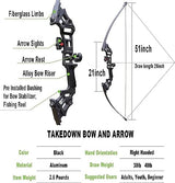 IS-TONGTU Archery Bow and Arrow for Adults, Takedown Aluminum Alloy Riser Archery Set Adult Beginner, 30 40 lbs Right Hand Hunting Recurve Kit (40 lbs)