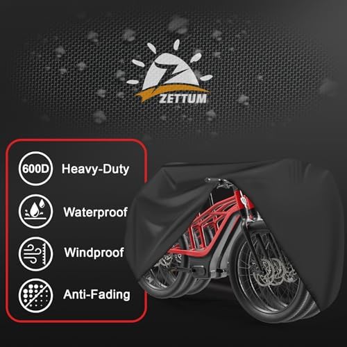 Bike Covers for 3 Bikes - 600D Waterproof & Heavy Duty, Large Bicycle Cover for eBike, Mountain, Road, Hybrid, Beach Cruiser, Scooter