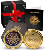 God's Path Compass – Communion & Confirmation Gift for Teenage Boys | Baptism Religious Gifts for Men, Christian, Catholic, Graduation | Sentimental & Inspirational Present – Greeting Card Included