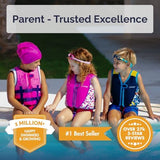 Limmys Premium Kids Swim Vest - Toddler Swim Jacket and Buoyancy Swimming Aid - Modern Design Swimming Vest for Boys, Girls and Babies - Drawstring Bag Included