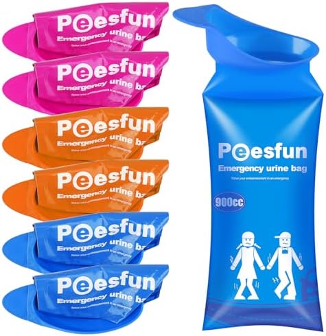 Disposable Urinal Bag, 2024 Upgraded 900ML Emergency Urine Bag, Pee Bags for Travel, Urinals Portable for Car, Universal Urinal Bag for Men, Women and Children, Essential for Outdoor Travel