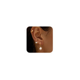 Moodear Gold Earrings for Women, Pearl Hoop Dangle Earring Stack Jewelry