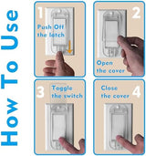 4 Light Switch Guard Cover, Baby Proof Wall Switch Cover Guard for Rocker Light Switch Protects Your Lights or Circuits from Being Accidentally Turned On or Off