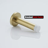 JQK Door Stopper Gold, 304 Stainless Steel Thicken 1mm Sound Dampening Door Stop Bumper Wall Protetor 4 Pack, Brushed Gold White Tip, DSB5-WG-P4