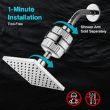 Cobbe High Pressure Filtered Shower Head Combo, Rain Shower Head with 20 Stage Shower Head Filter for Hard Water - Adjustable Replacement Remove Chlorine and Harmful Substances, Chrome