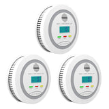 3 Packs Smoke and Carbon Monoxide Detector, 2-in-1 Combo Alarm, Battery Operated Smoke Detector & CO Alarm with LCD Display, Dual Sensor Smoke Alarm &CO Sensor, Easy to Install,85db Sound