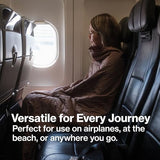 Gravel Layover Travel Blanket – Ultra-Lightweight, Warm Down Alternative with Carry Pouch (Black)