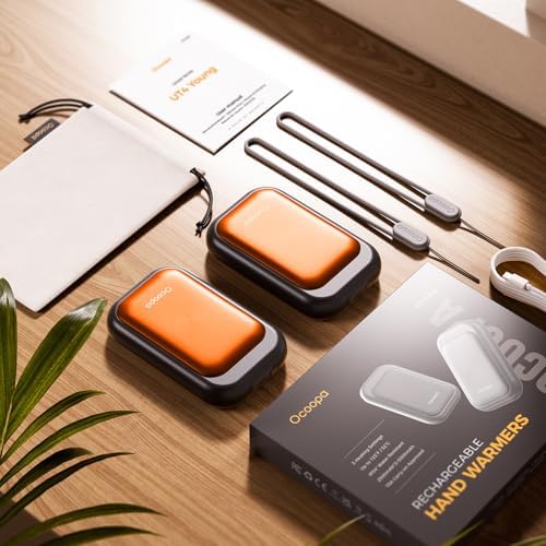OCOOPA Magnetic Rechargeable Hand Warmers 2 Pack, Card-Style Electric Hand Warmer 5000mAh, Pocket Portable Hands Heater, UL Certified, 3 Heat Settings, Tech Gifts for Men, Purse Must Haves, UT4 Young