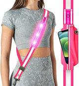 LED Reflective Belt Sash for Walking at Night, Night Running Safety Gear High Visibility Rechargeable LED Light Up Running Belt for Runners Walkers Men Women