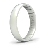 Enso Rings Thin Elements Silicone Ring – Stackable Wedding Engagement Band – 4.3mm Wide, 1.75mm Thick (Pearl-Colored, 6)