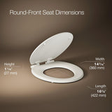 KOHLER Stonewood Quiet-Close, Round Toilet Seat Soft Close, Durable Wood, Easy Installation, Universal Fit, Home Essentials, Biscuit Finish, K-20467-96 (Pack of 2)