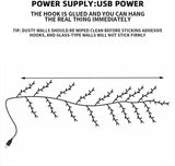 Cherry LED Tree Branch Lights for Wall, Cherry Blossom Willow Vine Twig Decor Garland with 48 LED Lights and Remote,8 Lighting Modes,Christmas Decorations Indoor for Home Wall Door Window (47inch)
