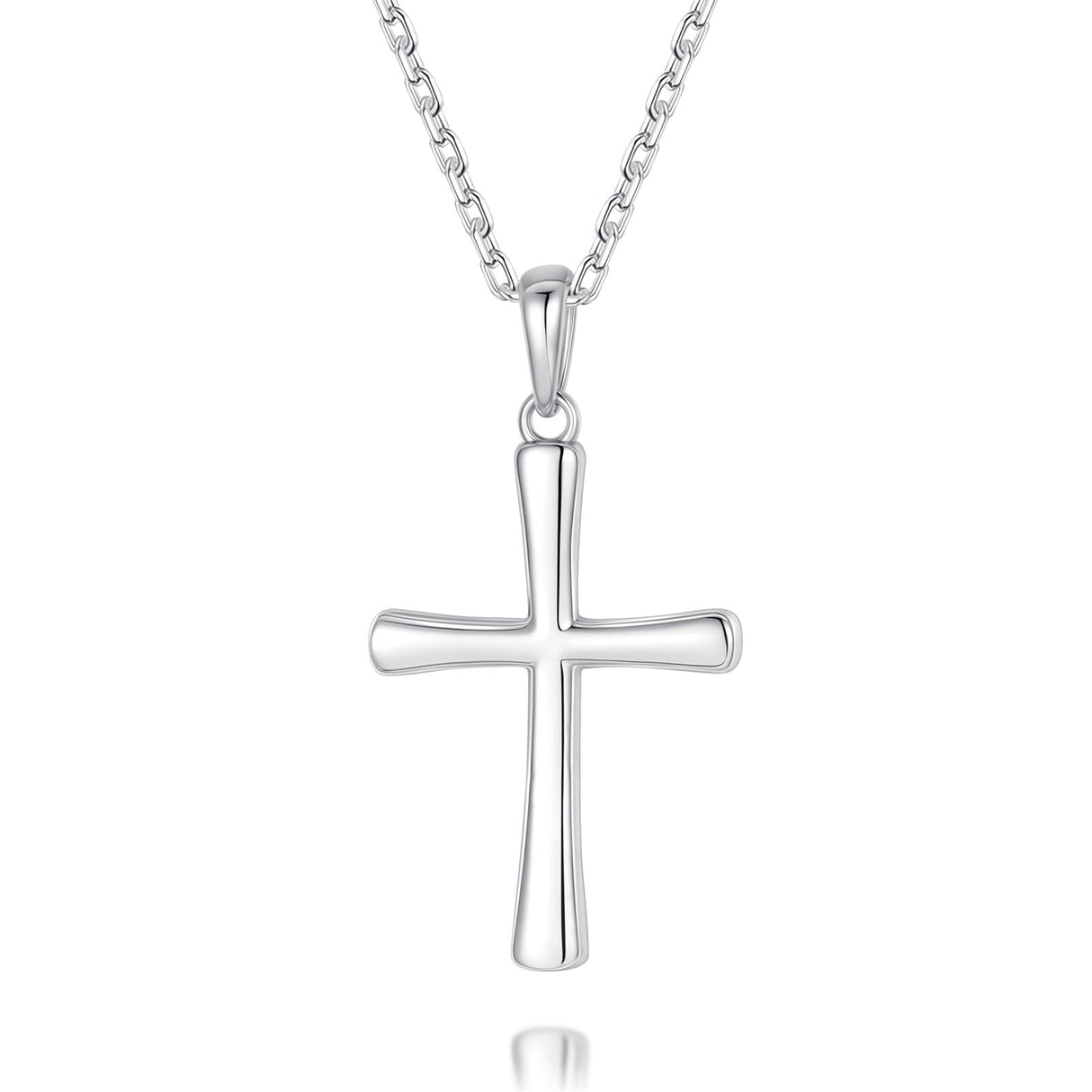M SHUYUN Silver Cross Necklace for Mother's Day, Handcrafted from S925 Sterling Silver, White Gold Plated. Timeless Design, Bringing Luck, Protection & Faith. Cross Faith Pendant Necklace for Women.