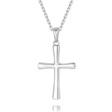 M SHUYUN Silver Cross Necklace for Mother's Day, Handcrafted from S925 Sterling Silver, White Gold Plated. Timeless Design, Bringing Luck, Protection & Faith. Cross Faith Pendant Necklace for Women.