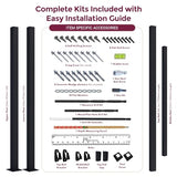 CHR Fence & Rail Hand Rails for Outdoor Steps, 5 Step Handrail & Indoor Stair Railing Kit, Railings for Outdoor Steps and Hand Rails for Seniors for Porch Railing & Deck Hand Rail, 4 to 5 Steps