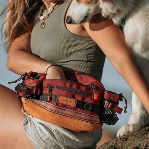 Wilderdog Mega Hip Pack with 3-Liter Capacity, Two Mesh Water Bottle Pockets, Interior Key Loops, Adjustable Straps, and Poop Bag Dispenser (Pacific Blue)
