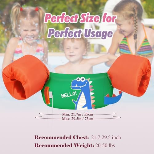 HeySplash Swim Vest for Kids, Toddler Pool Floaties Fit 20-50/70 Lbs, Children Swimming Vest with Adjustable Strap, Swim Jacket Water Wing Arm Float, Puddle Sea Beach Boat Jumper Boy Girl Baby
