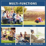 Hapoon XL Portable Folding Toilet with Lid - Travel Portable Potty for Adults, 12 Toilet Bags, 12 Pack Liquid Waste Gel