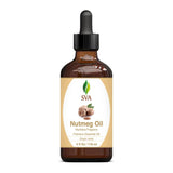 SVA Nutmeg Essential Oil – 4 Fl Oz – 100% Natural Nutmeg Oil - for Diffuser, Hair Care, Face, Skin Care, Aromatherapy, Scalp and Body Massage, Soap and Candle Making – with Dropper