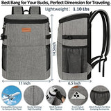 Camping Cooler Backpack 30 Cans, Soft Backpack Coolers Insulated Leak Proof Travel Cooler Bag Waterproof Lunch Picnic Beach Work Trip Thermal Bag Drink Beverage Beer Bag Cooler