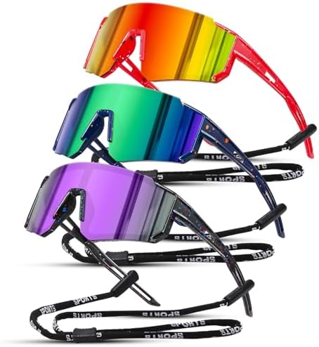 3PACK Kids Sunglasses Polarized Youth Baseball Sunglasses Boys Girls Softball Cycling UV400 Protection Goggles