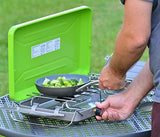 Flame King VT-101 2-Burner Portable Camping Stove Grill, Great for Outdoor Cooking, Backpacking, Compatible with 1LB Propane Gas Bottle