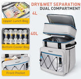 TOURIT 75 Can Rolling Cooler Detachable Double Deck Beach Cooler with Wheels Collapsible for Outdoor, Camping, Picnic, Travel