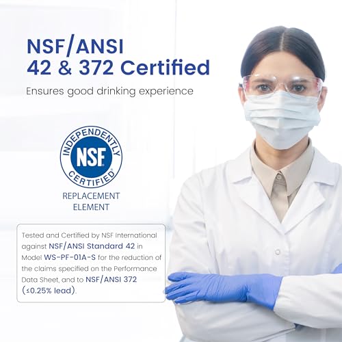 Waterspecialist Filter Replacement for All Waterdrop® Pitcher Filtration System, Fits Waterdrop WD-PF-01A Plus, Reduces PFOA/PFOS, Chlorine, Last Up to 3 Months or 200 Gallons (Pack of 1)