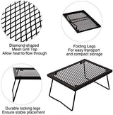 REDCAMP Folding Campfire Grill Heavy Duty Steel Grate, Portable Camp Fire Cooking Racks for Over Fire Pit