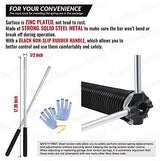 Pair of 2" Garage Door Torsion Springs Set with Non-Slip Winding Bar & Gloves,High Precision Electrophoresis Black Coated, for Replacement & Installation, MIN 16,000 Cycles (0.207x2''x22'')