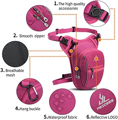 Peicees Leg Bag for Men Fanny Packs Women Men Outdoor Thigh Bags Motorcycle Ride Crossbody Backpack