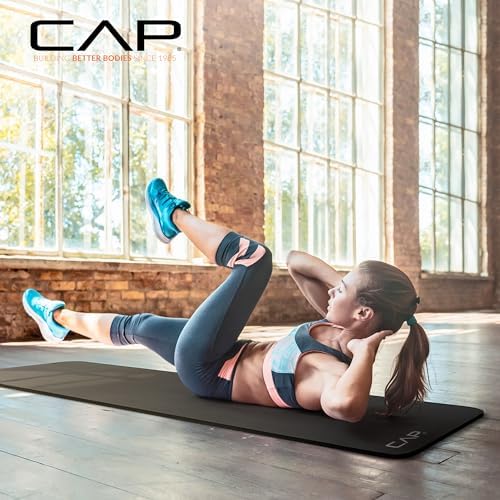 CAP Barbell 1-Inch High Density Exercise Yoga Mat with Strap | Multiple Colors
