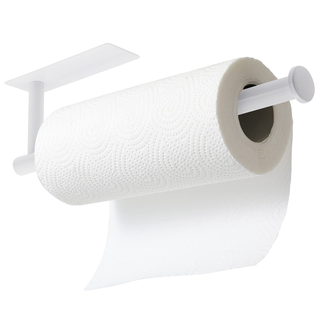 theaoo White Paper Towel Holder - Under Cabinet Paper Towel Holder for Kitchen, Adhesive Paper Towel Roll Rack for Bathroom Towel, Wall Mounted Paper Towel Rack, SUS304 Stainless Steel