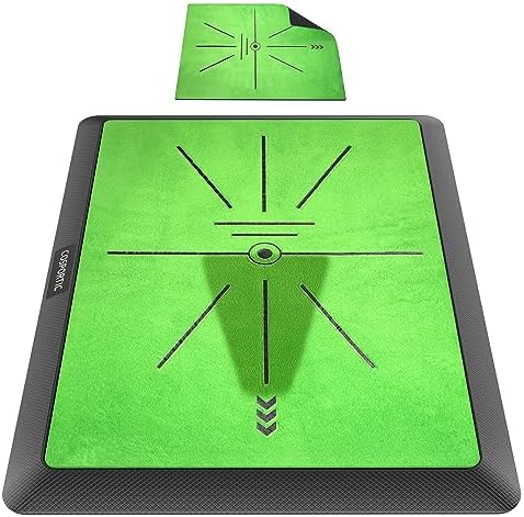 Golf Hitting Mat | Golf Training Mat for Swing Path Feedback/Detection Batting | Extra Replaceable Golf Practice Mat 16"x12" | Golf Gifts for Men/Women for Home Indoor Outdoor