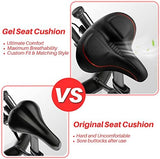 Oversized Bike Seat for Peloton Bike & Bike+, Comfort Seat Cushion Compatible with Peloton, Road or Exercise Bikes, Bicycle Wide Saddle Replacement for Men & Women, Accessories for Peloton