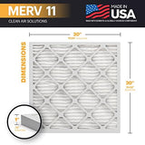 BNX TruFilter 20x20x1 Air Filter MERV 11 (12-Pack) - MADE IN USA - Allergen Defense Electrostatic Pleated Air Conditioner HVAC AC Furnace Filters for Allergies, Dust, Pet, Smoke, Allergy MPR 1200 FPR