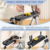 XinSunho 4 Step Ladder, Retractable Handgrip Folding Step Stool with Anti-Slip Wide Pedal, Aluminum Stool Ladders 4 Steps, 330lbs Safety Household Ladder