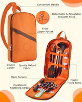 Camping Cooking Set - Camping Utensil Set Car Camping Cooking Essentials Gear for Camp Kitchen Cooking and Grilling, Stainless Steel & Silicone Ideal Gift for RV Tent Camper, Picnics, BBQs