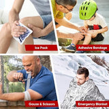 PTEROMY 300 Piece First Aid Kit, Portable Small Emergency Kits Compact 1st Aid Kit with Hard Storage Case for Car, Travel, Home, Camping, Outdoor, Hiking