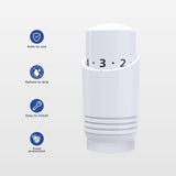 Thermostatic Valve Head - Vancoco Modern TRV Head Thermostatic Radiator Valve Thermostatic Valve Head Matt Finish M30x1.5 Corner Radiator Valves (White)