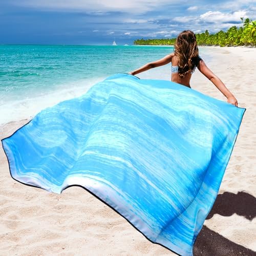 Beach Blanket Waterproof Sandproof Beach Mat 79" X 83" /10'x9'for 2-8 Adults Quick Drying Outdoor Picnic Mat Beach Accessories for Travel, Camping, Hiking