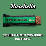 Barebells Protein Bars Hazelnut & Nougat - 12 Count, 1.9oz Bars - Protein Snacks with 20g of High Protein - Chocolate Protein Bar with 1g of Total Sugars - On The Go Protein Snack & Breakfast Bars