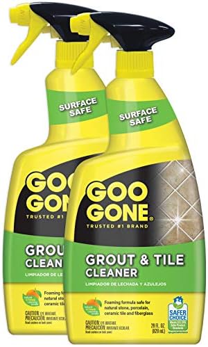 Goo Gone Grout and Tile Cleaner - 28 Ounce - Removes Tough Stains Dirt Caused by Mold Mildew Soap Scum and Hard Water Staining - Safe on Tile Ceramic Porcelain, pack of 2