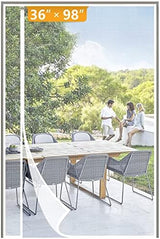 Yotache White Reversible Left Right Side Opening Tall Magnetic Screen Door Fits Door Size 36 x 98, Strengthened Polyester Mesh, Actual Screen Size 38" x 99"