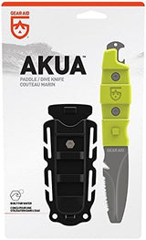 GEAR AID Akua Blunt Tip Paddle Knife with Serrated 3” Blade and Sheath