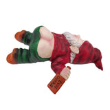 MINICAR Gnome Statue Outdoor Decor 9.5 Inch L, Funny Garden Yard Patio Ornament Decoration, Naughty, Red