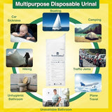 Disposable Urinal for All Genders, Adults, and Children (18 Pack) Designed for Emergencies, Travel, Camping, Car Rides, and more (TJ1A-C)