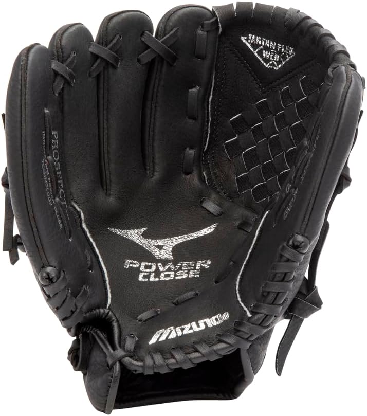 Mizuno Prospect PowerClose Youth Baseball Glove Series I V-Flex Notch I Parashock Palm Pad I ButterSoft Palm Liner