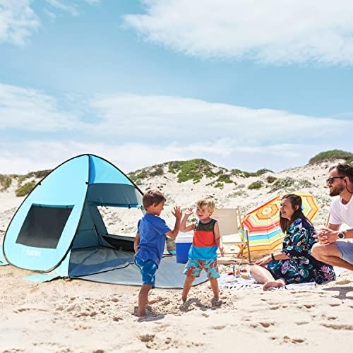 TOBTOS UPF 50+ Pop Up Beach Tent, Easy Set Up Beach Umbrella, Sun Shelter for 2-3 People UV Protection Portable Sunshade, Baby Canopy Cabana, Lightweight with Carry Bag